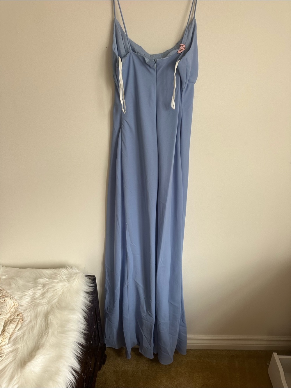 Vintage 1990’s Formal Light Blue Spaghetti Strap Slip Dress - Picture 3 of 4
